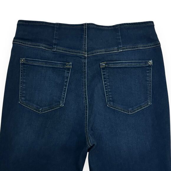 INC INT'L CONCEPTS Flare Bell Bottom Jeans Tummy Sculpt Denim High Rise DarkWash - Picture 4 of 10